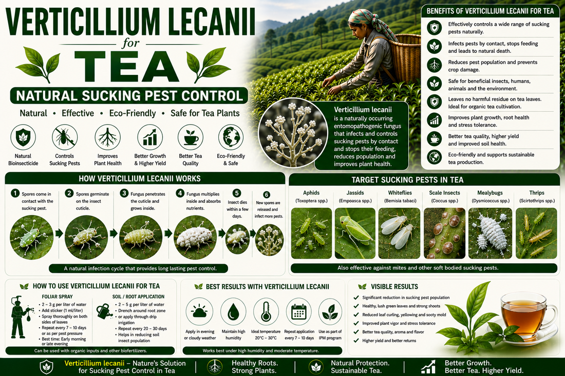 Verticillium lecanii for Tea Sucking Pest Control: Natural Management of Aphids, Thrips, Whiteflies and Mealybugs