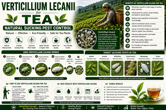 Verticillium lecanii for Tea Sucking Pest Control: Natural Management of Aphids, Thrips, Whiteflies and Mealybugs