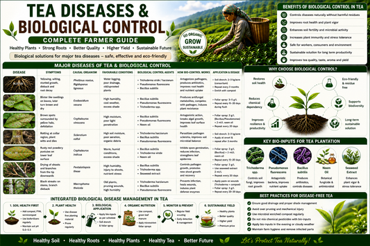 Common Tea Diseases and Their Biological Solutions: Complete Disease Management Guide for Tea Growers