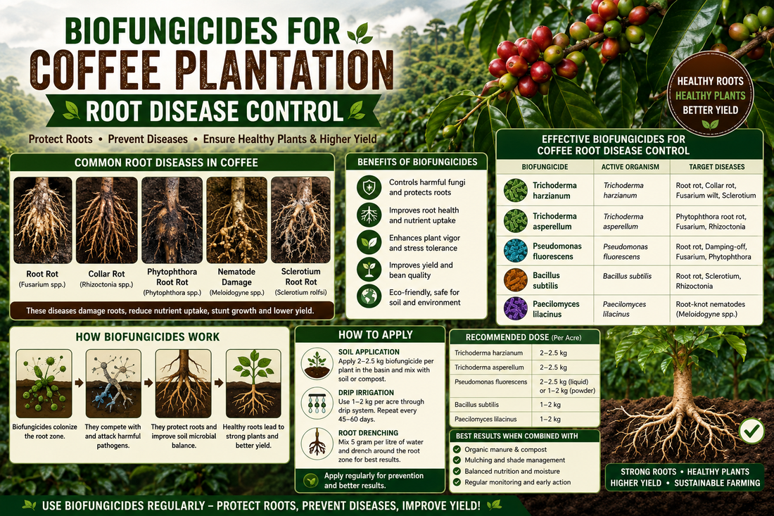 Biofungicides for Coffee Root Disease Management: Natural Protection Against Root Rot and Wilt