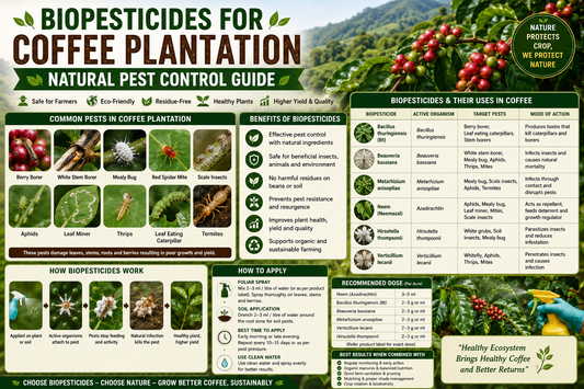 Biopesticides for Coffee Pest Control: Natural Management of Coffee Berry Borer, Stem Borer and Sucking Pests