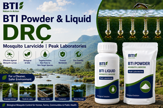 BTI Powder & Liquid DRC | Biological Mosquito Larvicide Supplier & Exporter