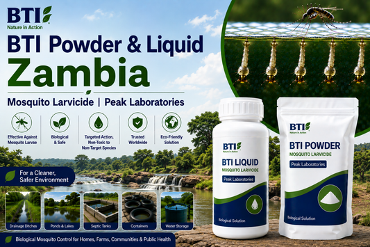 BTI Powder & Liquid Zambia | Biological Mosquito Larvicide for Malaria Vector Control
