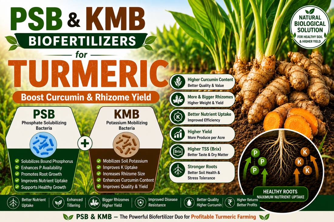 Unlocking Peak Turmeric Yields: How PSB & KMB Biofertilizers Drive Rhizome Weight, Tillering, and Curcumin Content