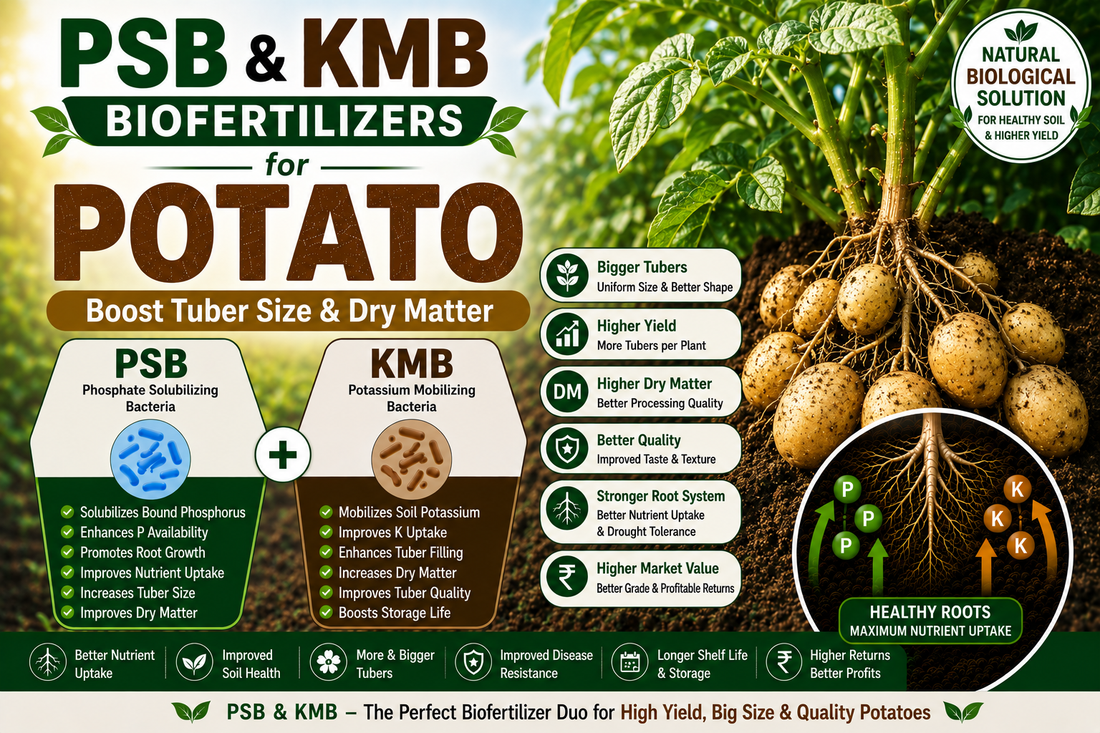 Supercharging Potato Yields: How PSB & KMB Biofertilizers Drive Tuber Initiation, Uniform Sizing, Dry Matter, and Specific Gravity
