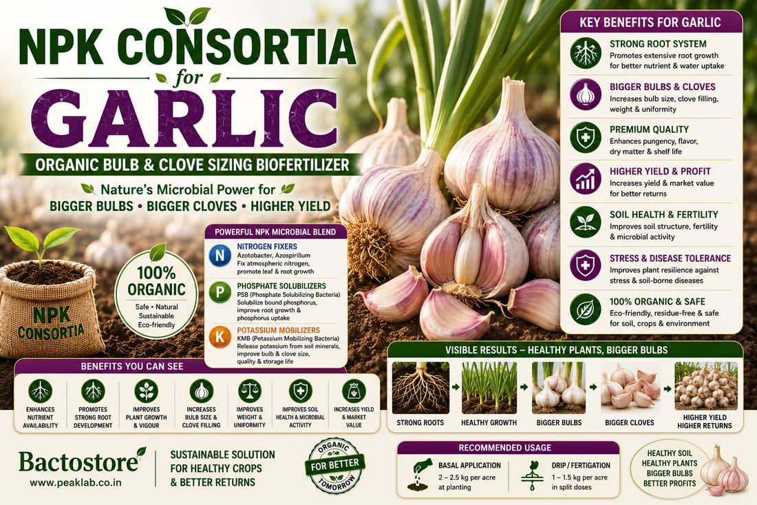 Maximizing Clove Size, Allicin Potency, and Post-Harvest Shelf Life in Export Garlic via High-CFU NPK Bio-Consortia Soil Fertigation