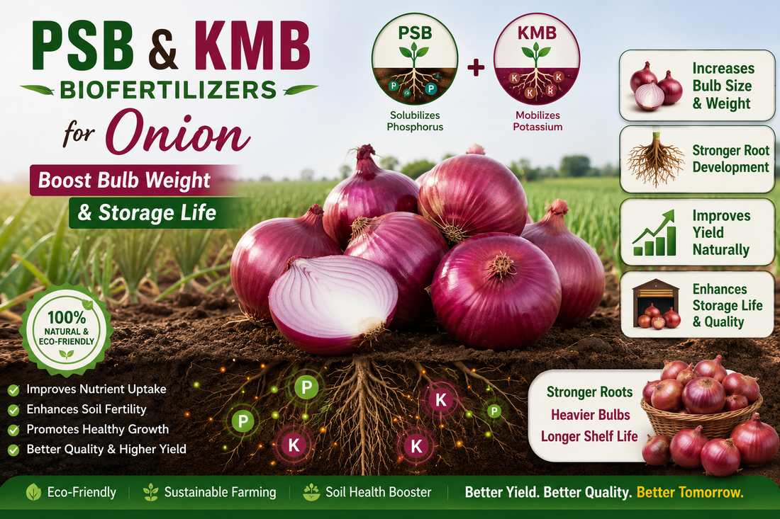 Unlocking Peak Onion Yields: How PSB & KMB Biofertilizers Drive Bulb Enlargement, Scale Firmness, Pungency, and Storage Life
