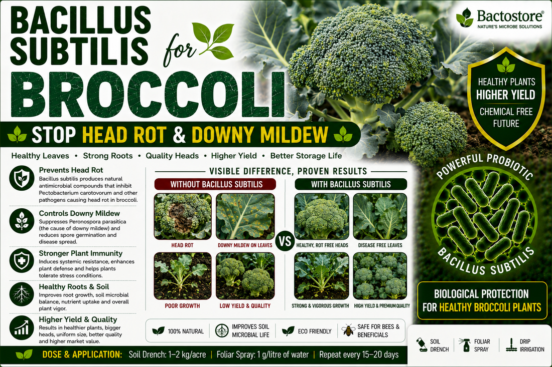Bacillus subtilis for Broccoli – Biological Root Protection, Head Development & Premium Floret Quality