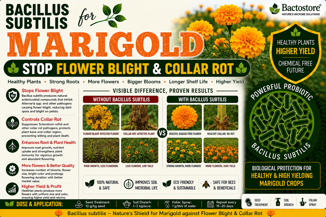 Bacillus subtilis for Marigold | Biological Disease Control & Flower Yield Booster