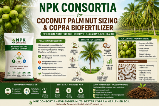 Maximizing Nut Size, Copra Weight, Oil Percentage, and Tender Water Volume in Export Coconut Palms via High-CFU NPK Bio-Consortia Soil Fertigation
