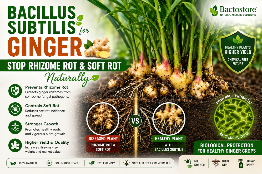 Bacillus subtilis for Ginger – Natural Root Protection, Rhizome Health & Higher Yield