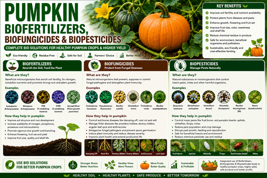 Pumpkin Biofertilizers, Biofungicides & Biopesticides for Higher Yield, Fruit Size and Superior Quality