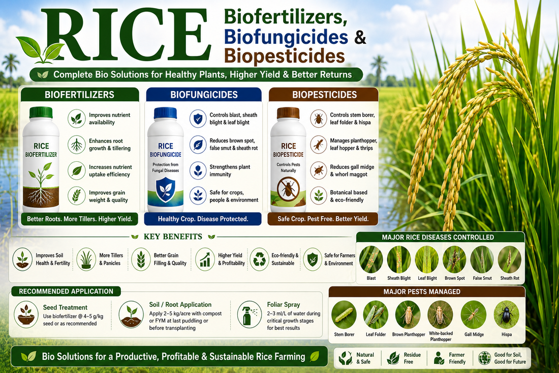 Rice Biofertilizers, Biofungicides & Biopesticides: Complete Biological Inputs Guide
