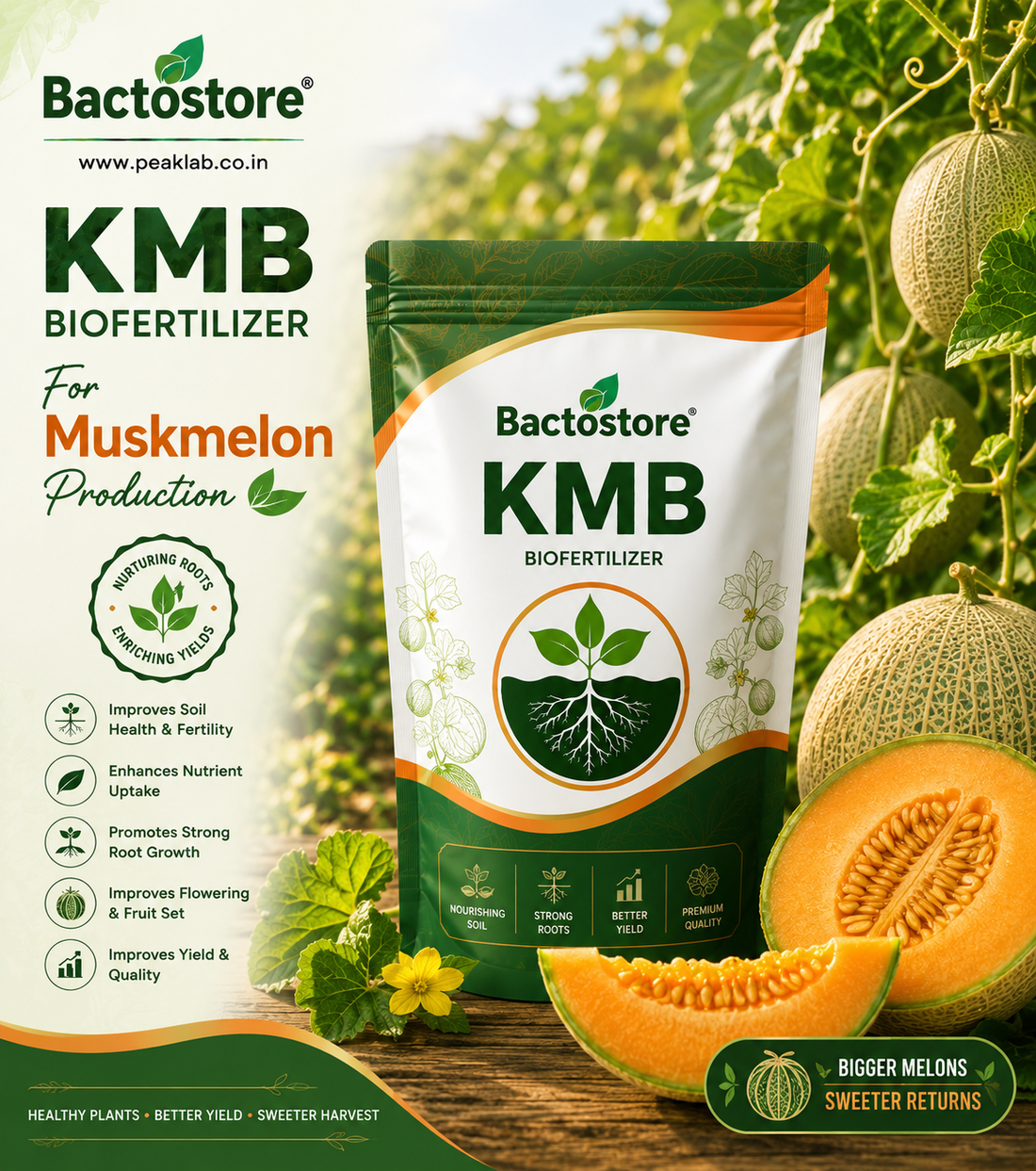 KMB biofertilizer for muskmelon production