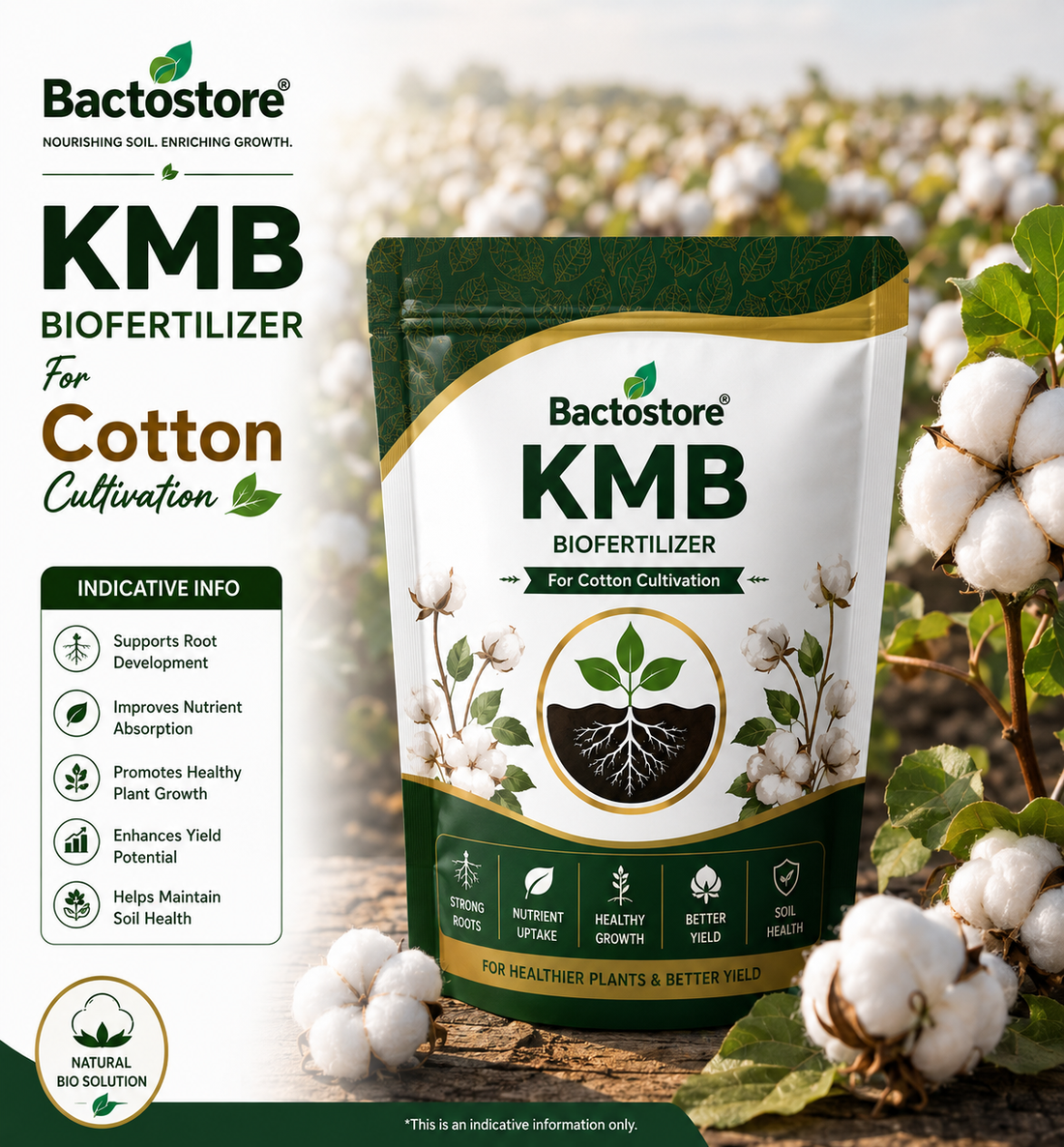 KMB biofertilizer  for cotton cultivation