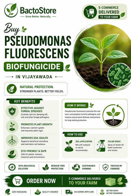 Buy Pseudomonas fluorescens Biofungicide in Vijayawada – Technical Spec Sheet &amp; Usage Guide