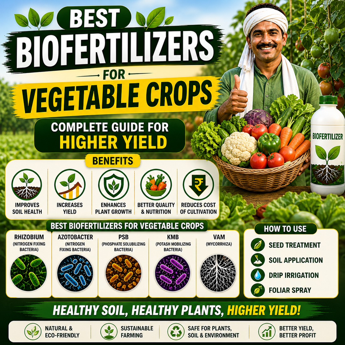 Best Biofertilizers for Vegetable Crops: Complete Guide for Higher Yield