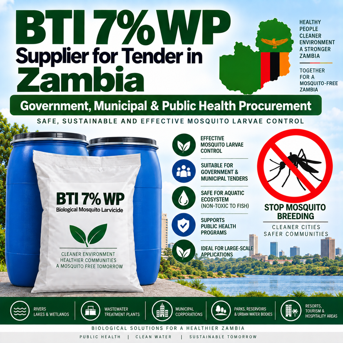 BTI 7% WP Supplier for Tender in Zambia | Government, Municipal & Public Health Procurement
