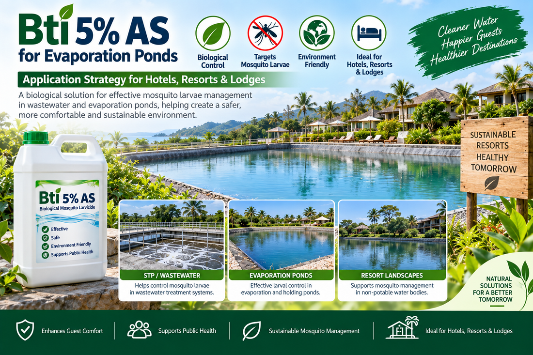 Bti 5% AS for Evaporation Ponds | Application Strategy for Hotels, Resorts & Lodges