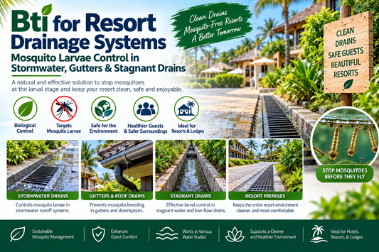 Bti for Resort Drainage Systems | Mosquito Larvae Control in Stormwater, Gutters & Stagnant Drains