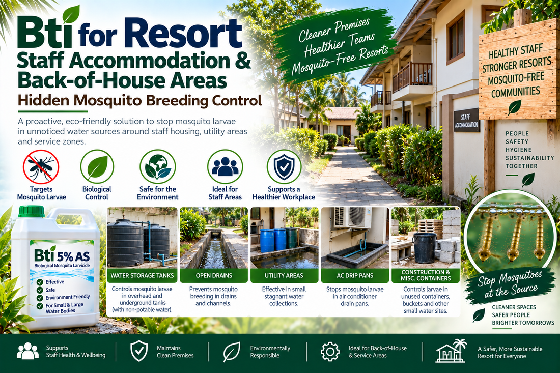 Bti for Resort Staff Accommodation & Back-of-House Areas | Hidden Mosquito Breeding Control