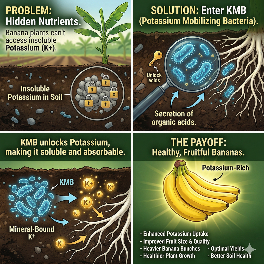 KMB (Potassium Mobilizing Bacteria) for Banana