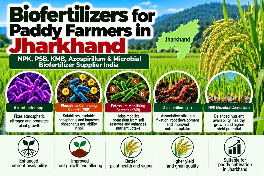 Biofertilizers for Paddy Farmers in Jharkhand | NPK, PSB, KMB, Azospirillum & Microbial Biofertilizer Supplier India