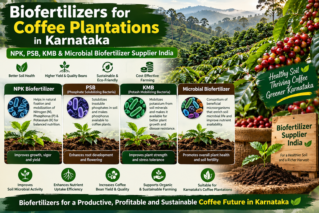 Biofertilizers for Coffee Plantations in Karnataka | NPK, PSB, KMB & Microbial Biofertilizer Supplier India