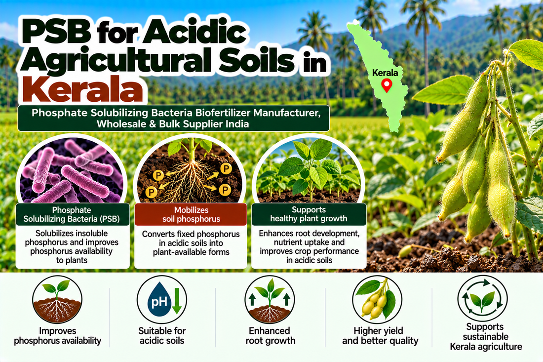 PSB for Acidic Agricultural Soils in Kerala | Phosphate Solubilizing Bacteria Biofertilizer Manufacturer, Wholesale & Bulk Supplier India