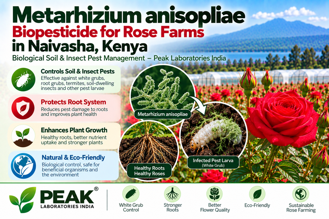Metarhizium anisopliae Biopesticide for Rose Farms in Naivasha, Kenya | Biological Soil & Insect Pest Management – Peak Laboratories India