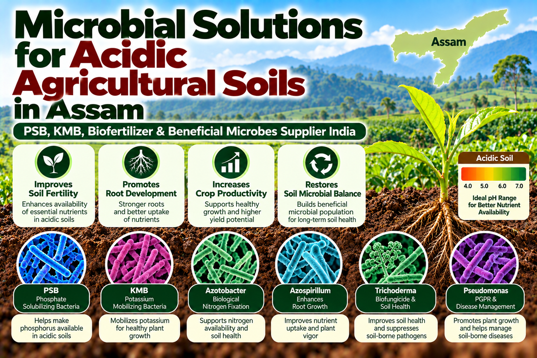 Microbial Solutions for Acidic Agricultural Soils in Assam | PSB, KMB, Biofertilizer & Beneficial Microbes Supplier India