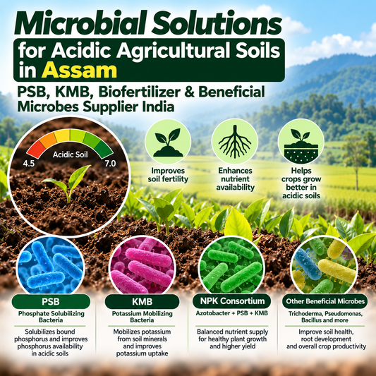 Microbial Solutions for Acidic Agricultural Soils in Assam | PSB, KMB, Biofertilizer & Beneficial Microbes Supplier India