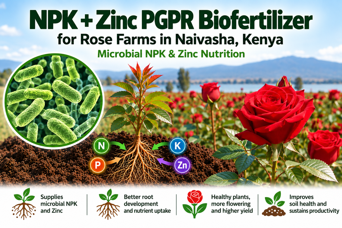 NPK + Zinc PGPR Biofertilizer for Rose Farms in Naivasha, Kenya | Microbial NPK & Zinc Nutrition | Peak Laboratories India