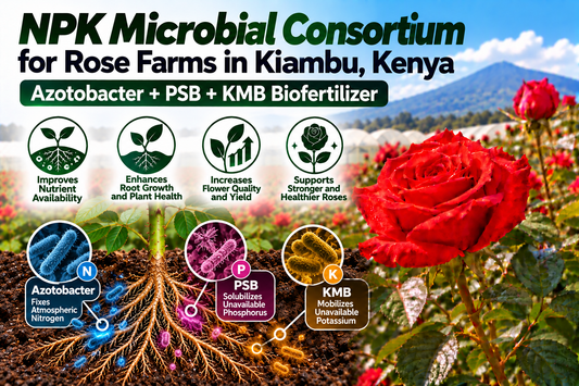 NPK Microbial Consortium for Rose Farms in Kiambu, Kenya | Azotobacter + PSB + KMB Biofertilizer | Peak Laboratories India