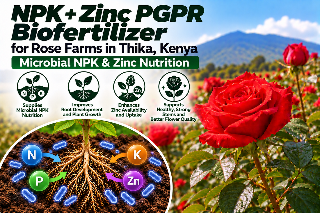 NPK + Zinc PGPR Biofertilizer for Rose Farms in Thika, Kenya | Microbial NPK & Zinc Nutrition | Peak Laboratories India