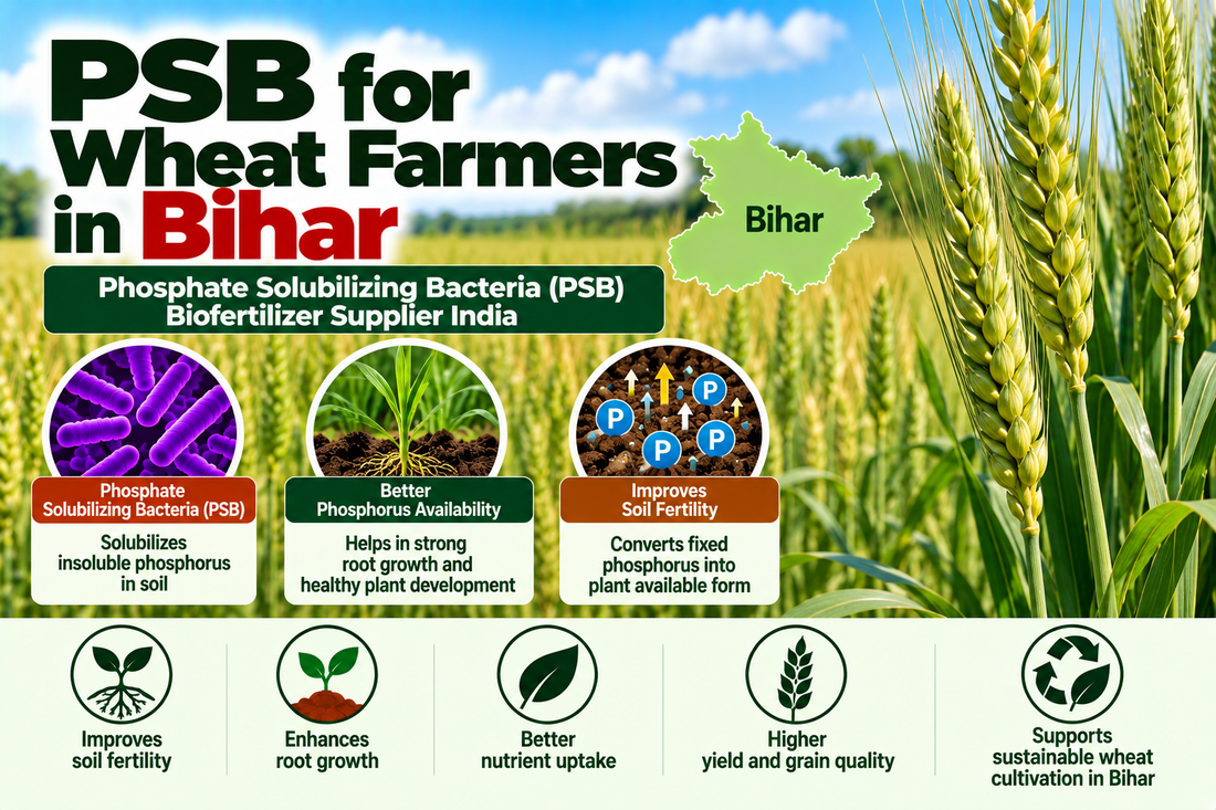 PSB for Wheat Farmers in Bihar | Phosphate Solubilizing Bacteria Biofertilizer Supplier India