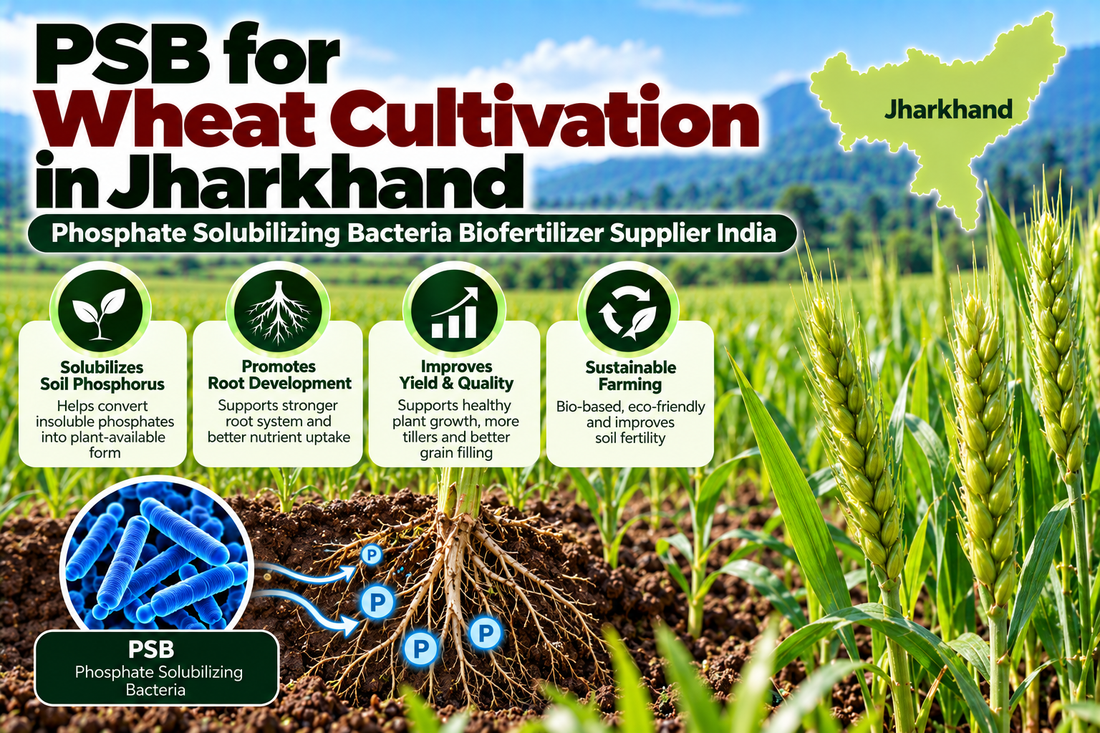 PSB for Wheat Cultivation in Jharkhand | Phosphate Solubilizing Bacteria Biofertilizer Supplier India