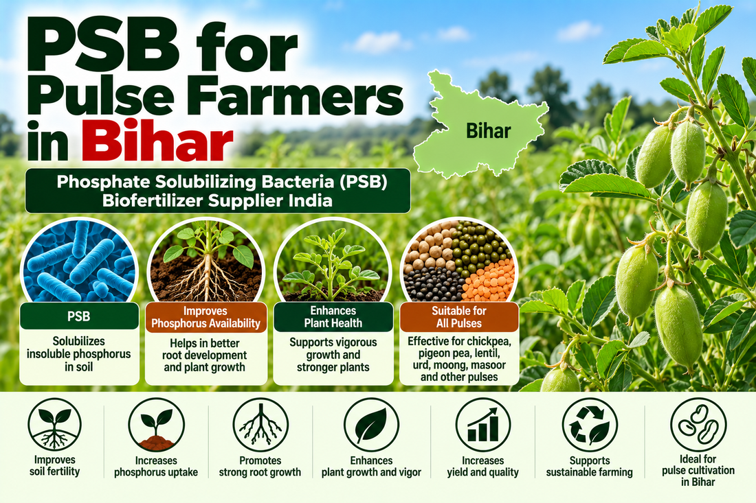 PSB for Pulse Farmers in Bihar | Phosphate Solubilizing Bacteria Biofertilizer Supplier India