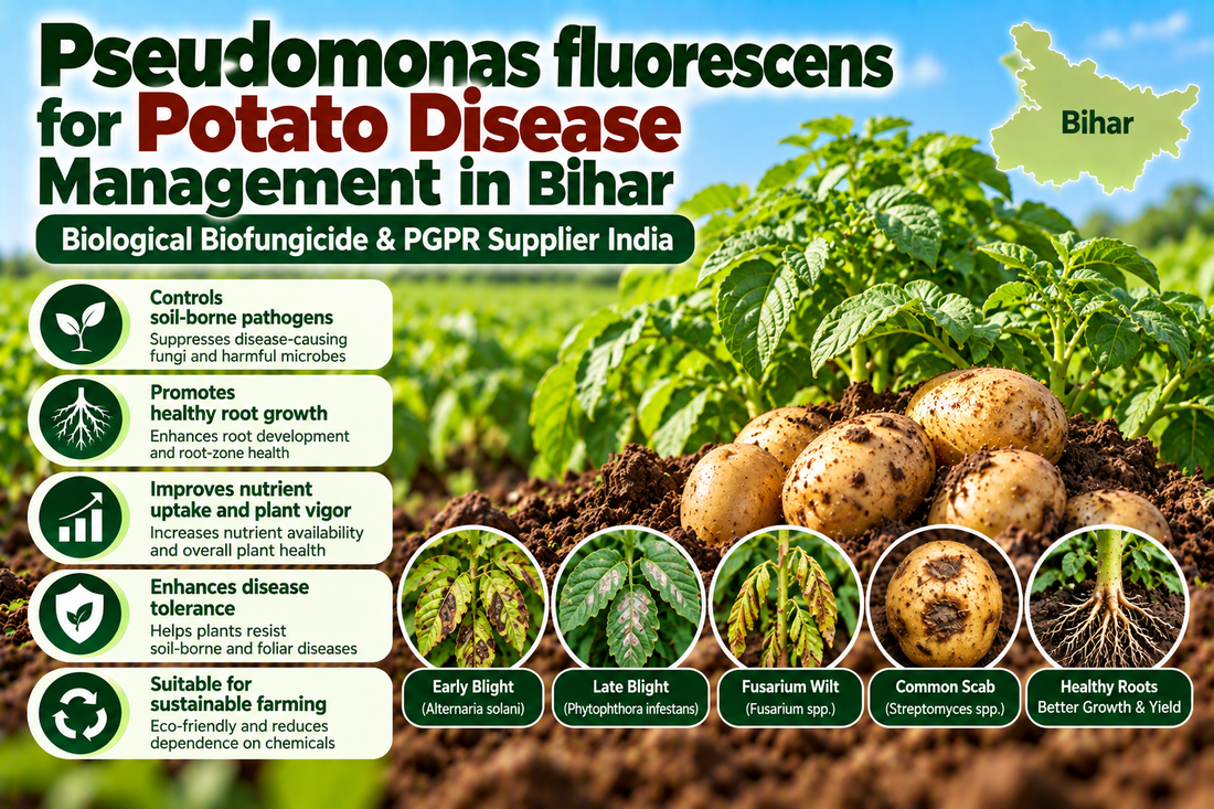 Pseudomonas fluorescens for Potato Disease Management in Bihar | Biological Biofungicide & PGPR Supplier India