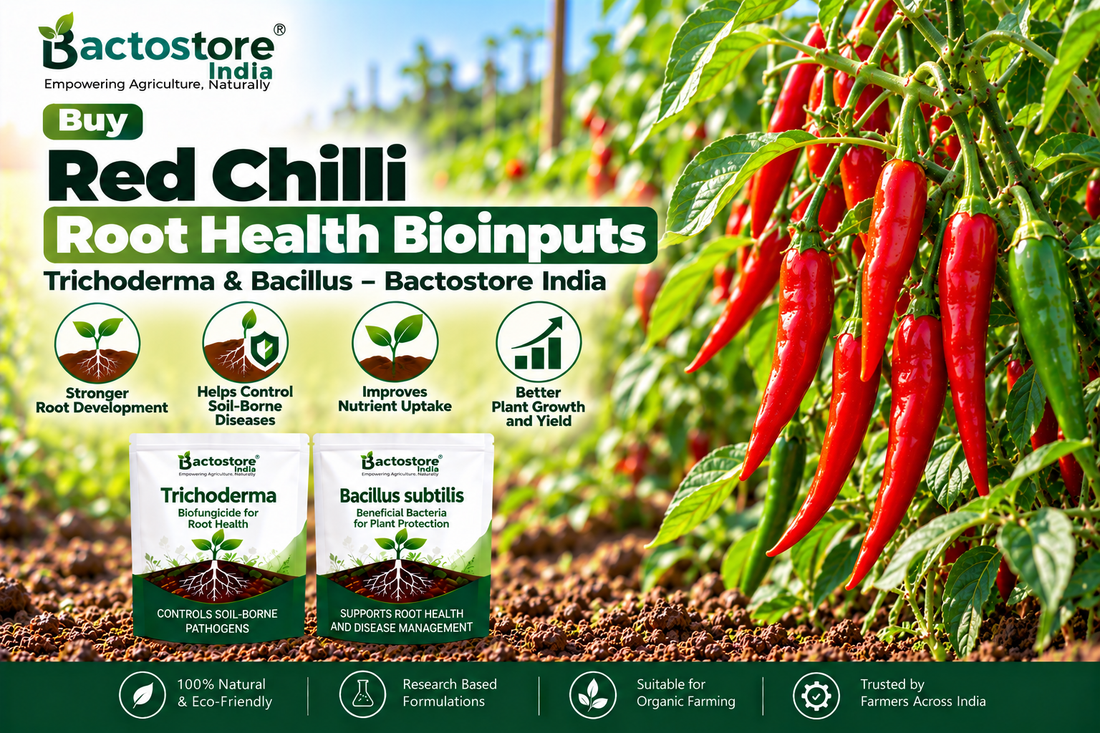 Buy Red Chilli Root Health Bioinputs | Trichoderma & Bacillus – Bactostore India
