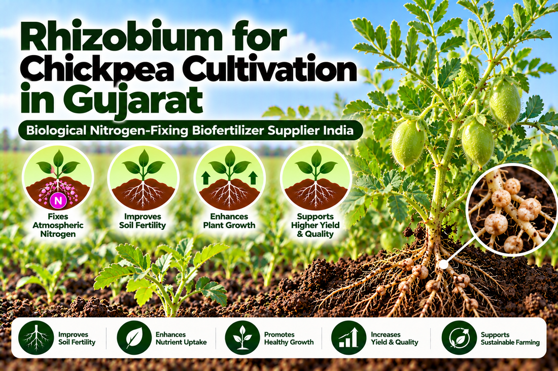 Rhizobium for Chickpea Cultivation in Gujarat | Biological Nitrogen-Fixing Biofertilizer Supplier India