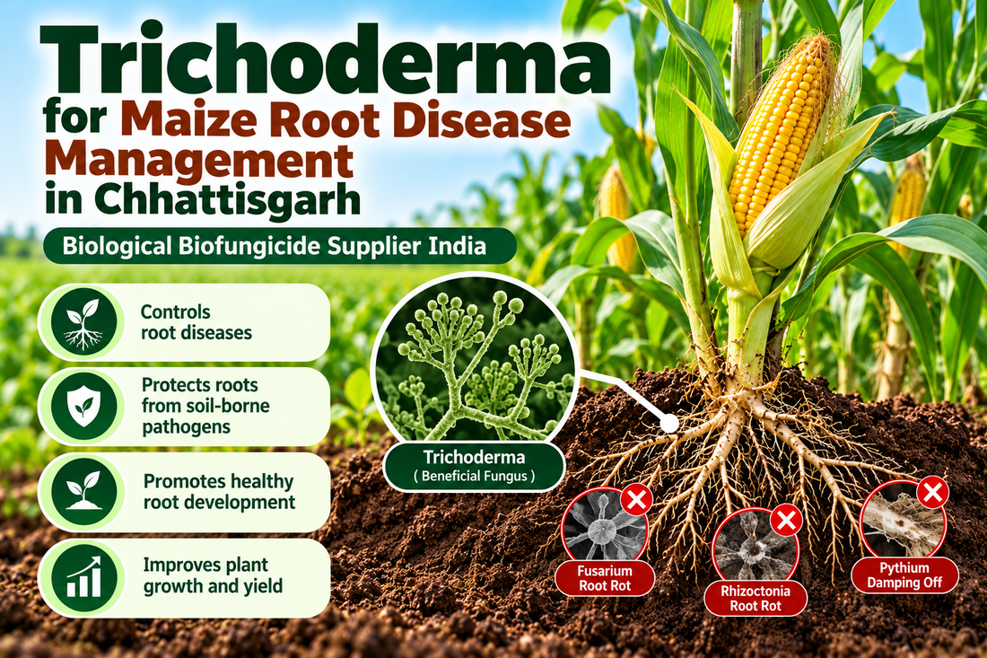 Trichoderma for Maize Root Disease Management in Chhattisgarh | Biological Biofungicide Supplier India