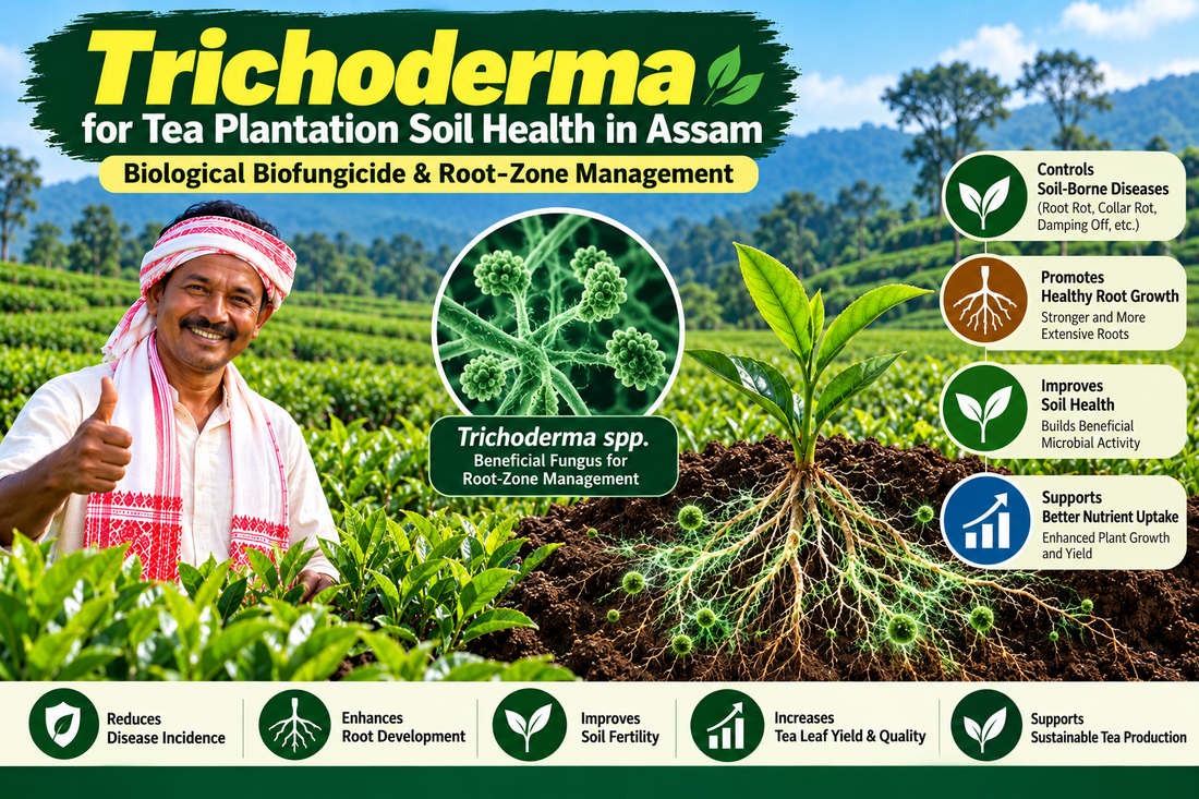 Trichoderma for Tea Plantation Soil Health in Assam | Biological Biofungicide & Root-Zone Management