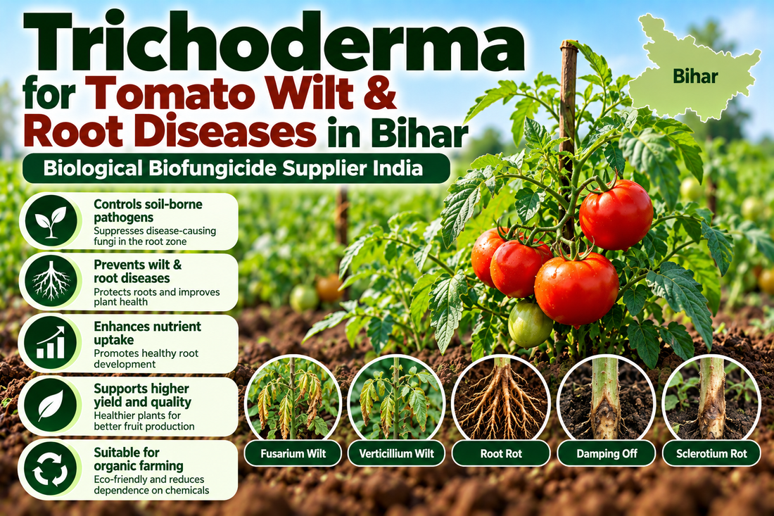 Trichoderma for Tomato Wilt & Root Diseases in Bihar | Biological Biofungicide Supplier India