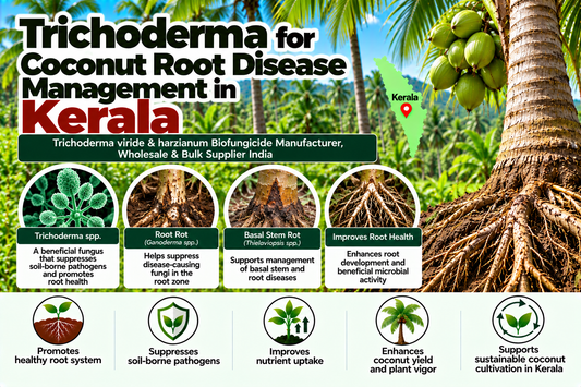 Trichoderma for Coconut Root Disease Management in Kerala | Trichoderma viride & harzianum Biofungicide Manufacturer, Wholesale & Bulk Supplier India
