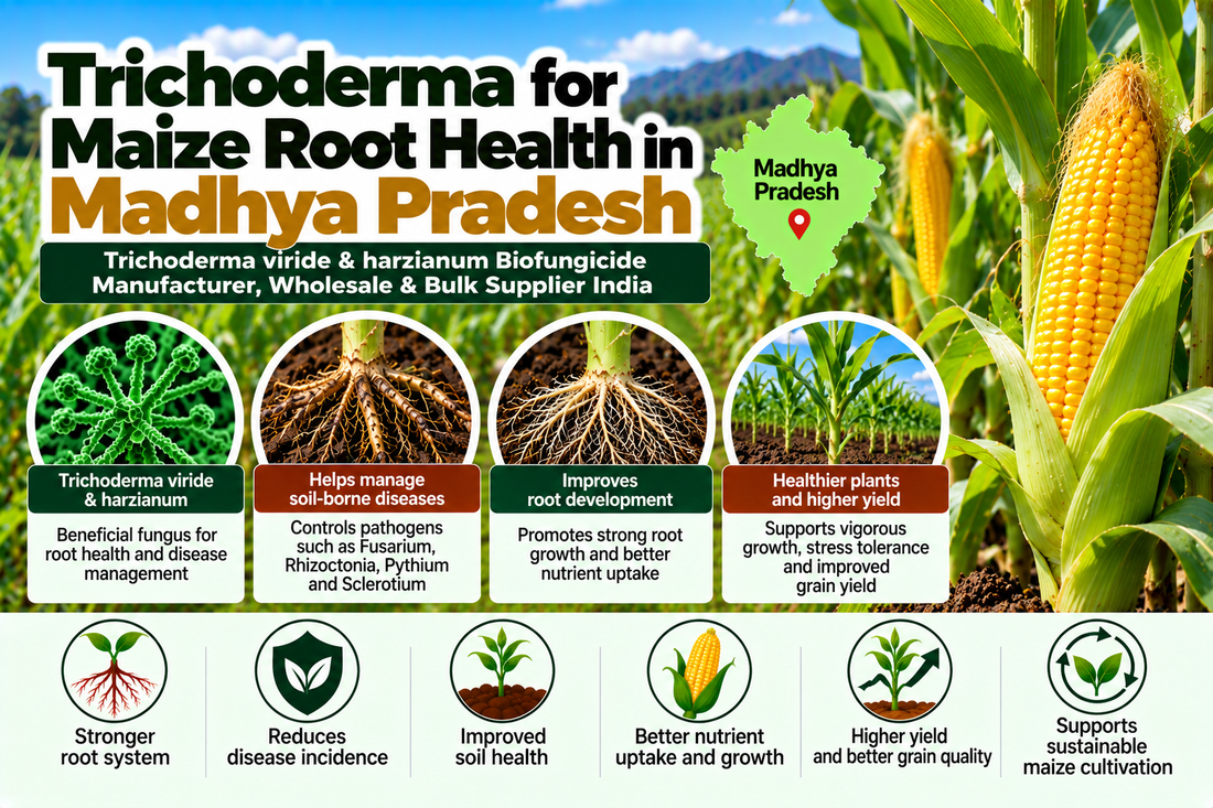 Trichoderma for Maize Root Health in Madhya Pradesh | Trichoderma viride & harzianum Biofungicide Manufacturer, Wholesale & Bulk Supplier India