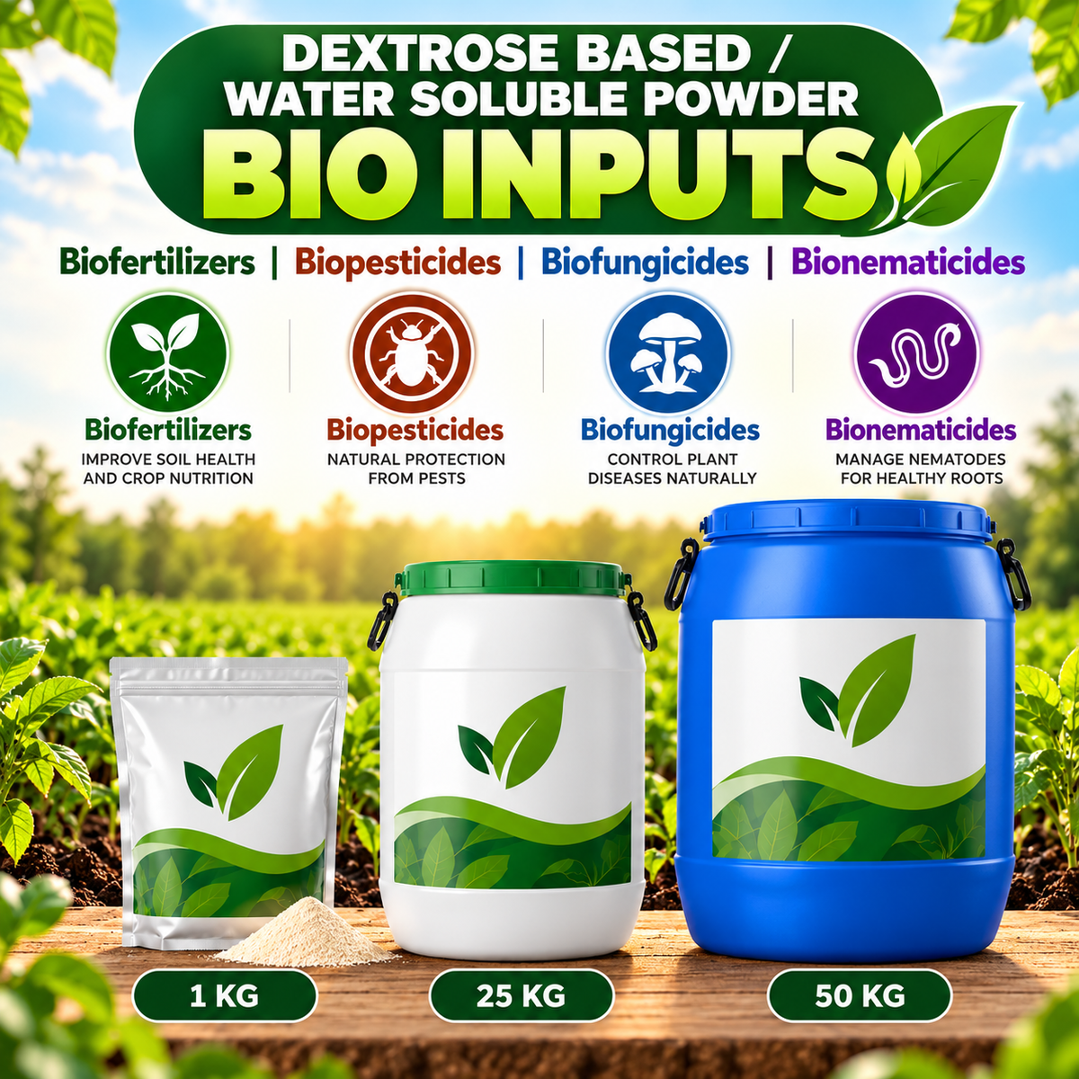 Dextrose Based Bioinputs | Biofertilizers | Biopesticides | Biofungicides | Bionematicides