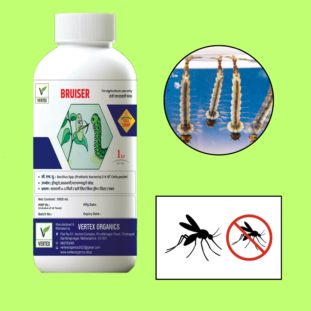 Bruiser BTI Bacillus thuringiensis israelensis | Mosquito Killer - 1 Litre Liquid Concentrate