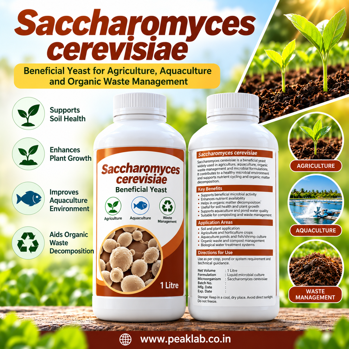 Saccharomyces cerevisiae Liquid 1 Litre | Beneficial Yeast