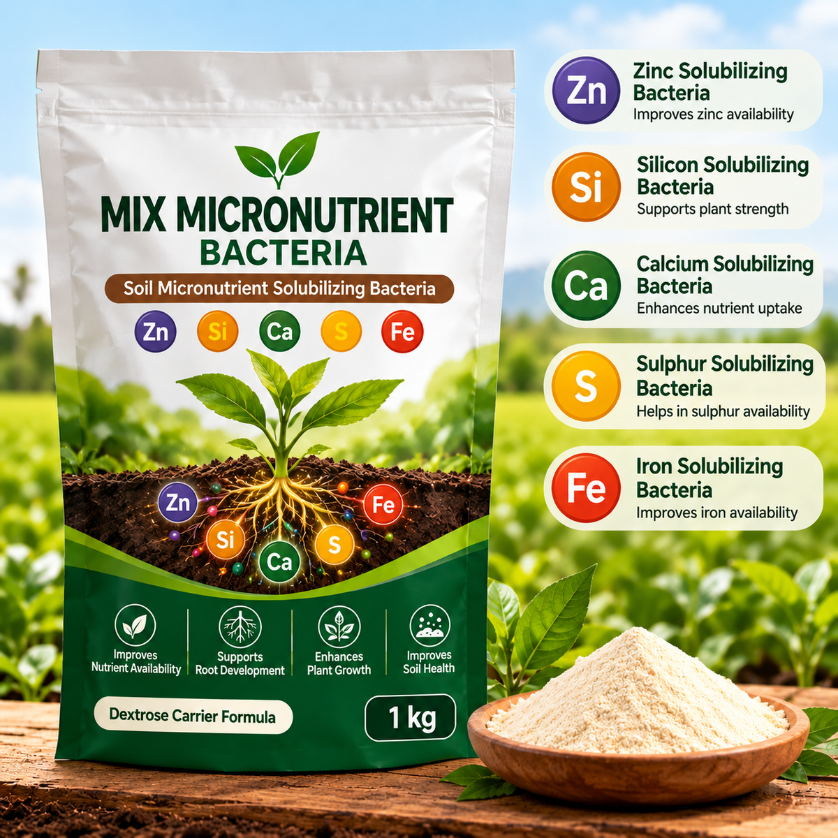 Mix micronutrient bacteria 1 kg Dextrose Pack